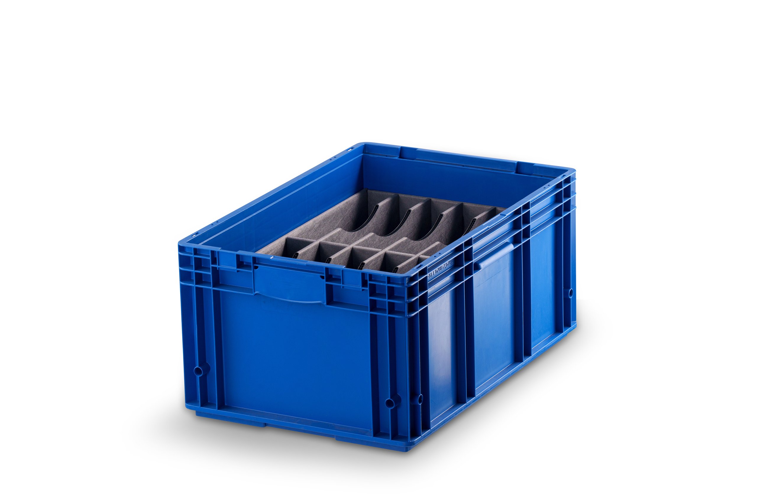 Niebieska skrzynka z wkładką piankową — packshot DANPLA, most kolorystyczny między seriami OEM
