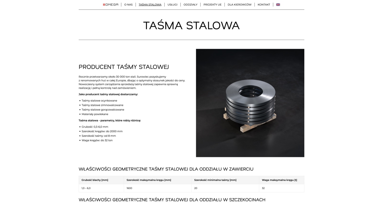 Strona scsomega.pl — materiały sesji przy opisie oddziałów Zawiercie i Szczekociny